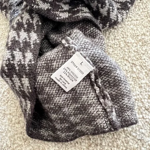 Y2K Versatile Houndstooth Tube Top Mini Skirt Light & Dark Gray Knit Stretch - Picture 5 of 8